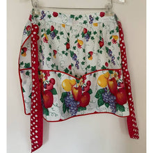 Load image into Gallery viewer, Vintage short half apron fruit pattern with pockets