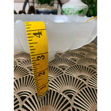 Load image into Gallery viewer, Antique opalescent milk glass hanging pendant lamp shade ribbed 10"