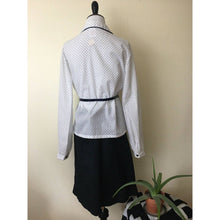 Load image into Gallery viewer, 1980s blouse size 36 deadstock polka dot belted button up
