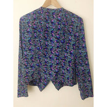 Load image into Gallery viewer, Vintage 80s skirt & blouse set 1980s with shoulder pads and ruffle skirt