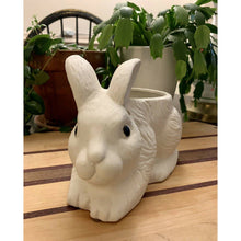 Load image into Gallery viewer, Ceramic bunny rabbit hanging planter pot vase 5"
