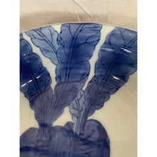 Load image into Gallery viewer, Nantucket ceramic serving bowl large stoneware blue white turnip