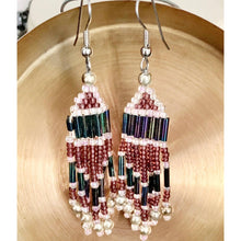 Load image into Gallery viewer, Vintage 3" dangle beaded earrings