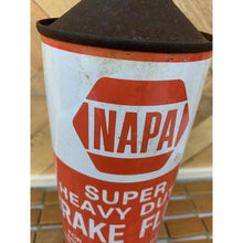 Load image into Gallery viewer, Vintage Metal Can Napa Brake Fluid oil rusty with lid