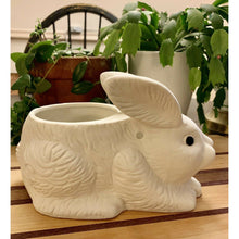 Load image into Gallery viewer, Ceramic bunny rabbit hanging planter pot vase 5"