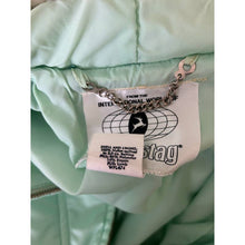 Load image into Gallery viewer, Vintage White Stag hooded puffer jacket mint green zipper faux fur trim