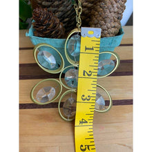 Load image into Gallery viewer, Mcm christmas crystal brass hanging window snowflake 4"