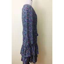 Load image into Gallery viewer, Vintage 80s skirt & blouse set 1980s with shoulder pads and ruffle skirt
