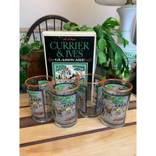 Load image into Gallery viewer, Vintage Currier and Ives tumblers Libby juice drinking glasses