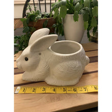 Load image into Gallery viewer, Ceramic bunny rabbit hanging planter pot vase 5"