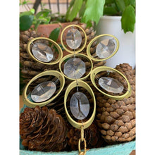 Load image into Gallery viewer, Mcm christmas crystal brass hanging window snowflake 4"
