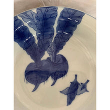 Load image into Gallery viewer, Nantucket ceramic serving bowl large stoneware blue white turnip