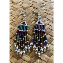 Load image into Gallery viewer, Vintage 3" dangle beaded earrings
