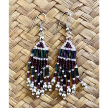 Load image into Gallery viewer, Vintage 3" dangle beaded earrings