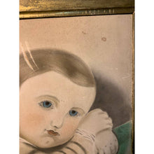 Load image into Gallery viewer, Antique painting figural baby framed portrait