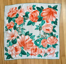 Load image into Gallery viewer, Vintage silk blend scarf roses 30"x 30" made in Japan