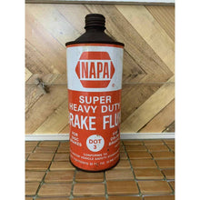 Load image into Gallery viewer, Vintage Metal Can Napa Brake Fluid oil rusty with lid