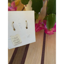 Load image into Gallery viewer, Vintage Gold Tone Dangle Earrings Metal blue Rhinestones