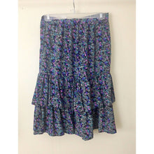 Load image into Gallery viewer, Vintage 80s skirt & blouse set 1980s with shoulder pads and ruffle skirt