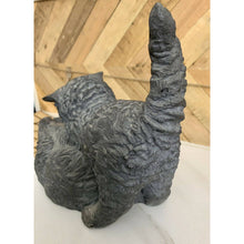 Load image into Gallery viewer, Kittens playing sculpture grey cats plaster resin mold door stop as is