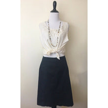 Load image into Gallery viewer, Vintage silk top size M/L sleeveless Vietnamese blouse semi sheer ivory lace detail