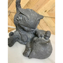Load image into Gallery viewer, Kittens playing sculpture grey cats plaster resin mold door stop as is
