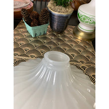 Load image into Gallery viewer, Antique opalescent milk glass hanging pendant lamp shade ribbed 10"