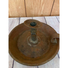 Load image into Gallery viewer, Antique rusty Primitive Tin Push up Style Candle Holder 9"