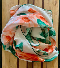 Load image into Gallery viewer, Vintage silk rose scarf