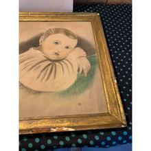 Load image into Gallery viewer, Antique painting figural baby framed portrait