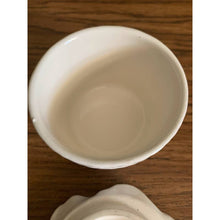 Load image into Gallery viewer, Vintage ceramic covered jewelry dish white basket weave floral