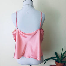 Load image into Gallery viewer, Vintage camisole size large silky pink satin