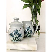 Load image into Gallery viewer, Vintage handmade ceramic sugar and creamer set