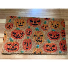 Load image into Gallery viewer, Halloween pumpkin doormat outdoor rug Autumn coconut fiber