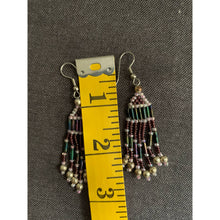 Load image into Gallery viewer, Vintage 3" dangle beaded earrings