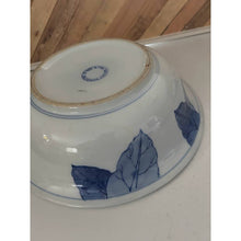 Load image into Gallery viewer, Nantucket ceramic serving bowl large stoneware blue white turnip