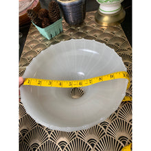 Load image into Gallery viewer, Antique opalescent milk glass hanging pendant lamp shade ribbed 10"