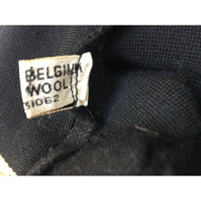 Load image into Gallery viewer, Vintage 1960s Dress Size 12 Black Long Sleeve Rhinestone Collar Cuff Belt Wool