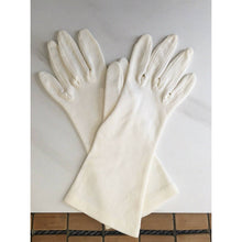 Load image into Gallery viewer, Vintage 1960s Nylon Gloves Ivory below wrist Length Sm/Med Stretch