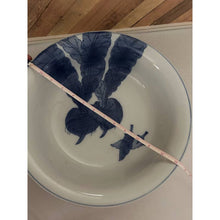 Load image into Gallery viewer, Nantucket ceramic serving bowl large stoneware blue white turnip