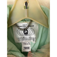 Load image into Gallery viewer, Vintage White Stag hooded puffer jacket mint green zipper faux fur trim