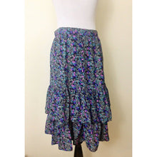 Load image into Gallery viewer, Vintage 80s skirt & blouse set 1980s with shoulder pads and ruffle skirt