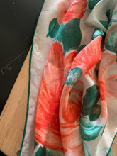 Load image into Gallery viewer, Vintage silk rose scarf