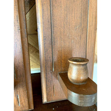 Load image into Gallery viewer, Vintage mid century modern wood tapered candle holder sconces