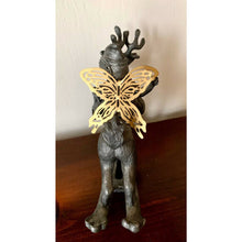 Load image into Gallery viewer, Ricker pewter Christmas reindeer & elf handcrafted 1994 table ornament