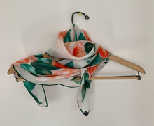 Load image into Gallery viewer, Vintage silk rose scarf