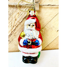 Load image into Gallery viewer, Kurt Adler Polonaise Blown Glass Santa Christmas Ornament Tree 4”