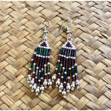 Load image into Gallery viewer, Vintage 3" dangle beaded earrings