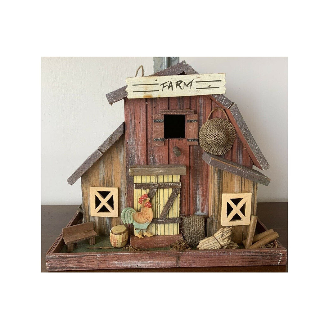 Rustic vintage wooden birdhouse farmhouse barn 12