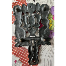 Load image into Gallery viewer, Vintage wrought iron pot holder spoon rest trivet black
